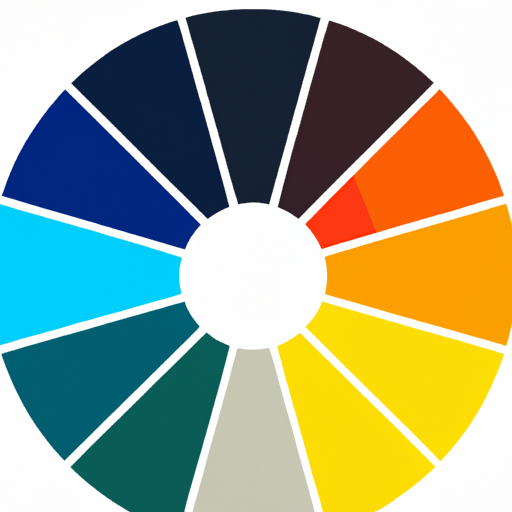 גלגל צבעים המראה שילובי צבעים משלימים והרמוניים.