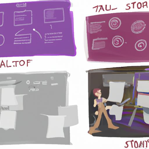 תמונת מצב של לוח תכנון לסרטון אנימציה, המדגים את תהליך התכנון.